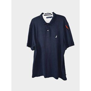 Nautica NWT Mens Navy Blue Polo Shirt XL Short Sleeve Classic Coastal Preppy Fit